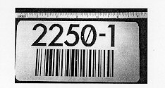 Preprinted bar code tag.