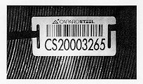 Tag with band slots.