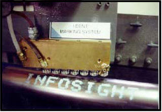 I-DENT� marking head on pipe