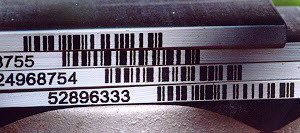 Barcodes on metal plate edges